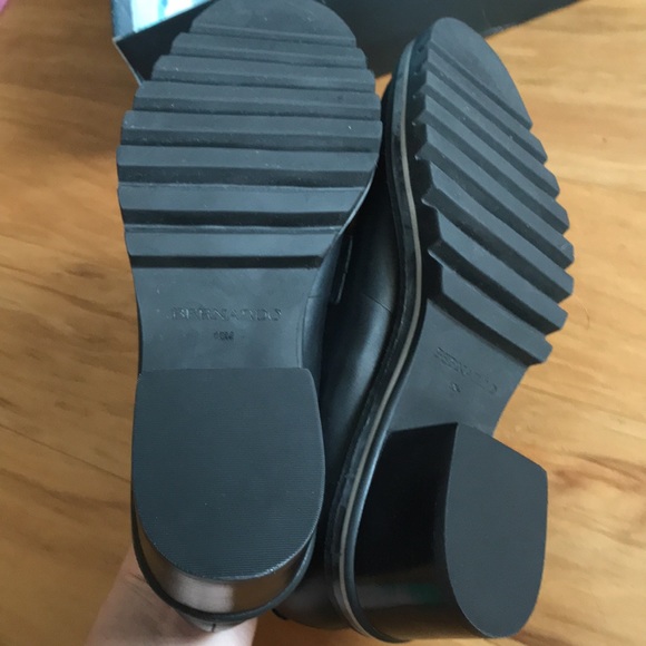 Anthropologie Bernardo Selma Heeled Loafers Black 10 - Picture 8 of 8